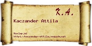 Kaczander Attila névjegykártya