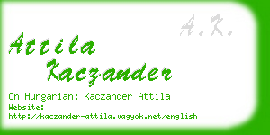 attila kaczander business card